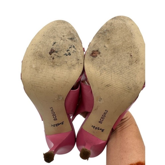 BCBGMaxAzria Pink and Green Floral Heels - Picture 5 of 7